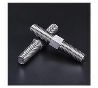 KSeSii 2 uds M6 304 acero inoxidable doble cabeza barra roscada varilla izquierda y derecha rosca doble extremo varilla roscada pernos L = 30mm-100mm(M6x50mm-2pcs)