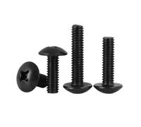 KSeSii 20-100 tornillos de cabeza de armadura negros M2 M2.5 M3 M3.5 M4 M5 M6 Tornillos de cabeza de hongo Pernos(5mm,M6 10PCS)