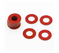KSeSii 20-100 Uds M2 M2.5 M3 M4 M5 M6 M8 M10 M12 M16 arandela plana aislante de fibra de papel de acero rojo aislamiento junta lisa anillo espaciador de mesón(100pcs M3x6x0.8mm)