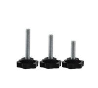 KSeSii 3 uds M4 M5 M6 M8 M10 baquelita Tornillo de Pulgar Forma de Estrella Rosca sujeción Mango Tornillo Perilla de Mano apretar Tornillo de Goma(M8x70 D38)