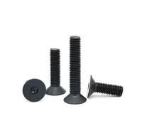 KSeSii 5/10/25/50x M1.6 M2 M2.5 M3 M4 M5 M6 M8 Acero Negro Grado 10,9 Cabeza con Conector Hexagonal Perno avellanado Plano Longitud del Tornillo 3-80mm(5mm,50pcs M2.5)