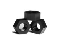 KSeSii 8/10/20/30/50 piezas de tuercas hexagonales de plástico M2 a M20, nailon PA66, aislamiento térmico, tuerca de seguridad hexagonal, tapa de perno de rosca, negro, blanco y transparente(Black,M2
