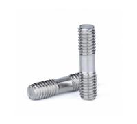 KSeSii Acero inoxidable 304 M3 M4 M5 M6 M8 M10 M12 varilla roscada de doble extremo pernos varilla diente doble cabeza barra roscada Barra Roscada(50mm,M6 (2pcs))