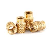 KSeSii Juego de 10-20 tuercas y tornillos de inserción roscados de latón con termofusible for impresora 3D (M2, M2,5, M3, M4, M5 y M6)(A,M4x4x5 20set)