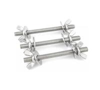 KSeSii Juego de 5 tornillos de acero inoxidable 304 for penetrar en la pared, con varilla roscada, tuerca de mariposa, juego de pernos y tuercas torcidas a mano M3 M4 M5(2set M4X120)