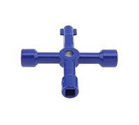 KSeSii Llave cruzada Universal 4 en 1, llave triangular multifunción, llaves de plomero, triángulo for armarios de medidores eléctricos de Gas, radiadores de purga(Blue)