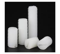 KSeSii Perno de cabeza cilíndrica de nailon blanco, M3, M4, M5, M6, M8, M10, M12, rosca métrica de plástico, cabeza plana, tornillo de fijación sin cabeza ranurado aislado(30mm,M4-10PCS)