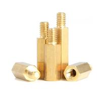 KSeSii Separadores hexagonales de latón M5 M6, 10-50 Uds., espaciador for placas base, soporte de pilares roscados macho-hembra, perno de columna, tornillos for computadora(M5x25 thread7(30pcs))