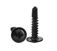 KSeSii Tornillos autorroscantes con cabeza de arandela, chapa metálica autorroscante, galvanizados en negro, 20/30 unidades(32mm,M4.2 30pcs)