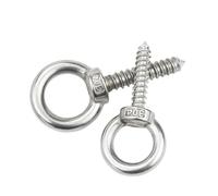 KSeSii Tornillos autorroscantes de acero inoxidable 304 con ganchos de anillo redondos, tipo ojo de oveja, autoperforantes, for madera, 2 o 5 unidades, M5, M6, M8(M10X50-2pcs)