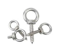 KSeSii Tornillos autorroscantes de acero inoxidable 304 con ganchos de anillo redondos, tipo ojo de oveja, autoperforantes, for madera, 2 o 5 unidades, M5, M6, M8(M6X50-5pcs)