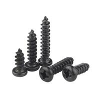 KSeSii Tornillos autorroscantes de Cabeza Redonda M1.2 M1.4 M1.7 M2 M2.3 M2.6 M3 M3.5 M4 Mini Tornillo pequeño de Cabeza Plana de Acero al Carbono Negro(8mm,M1.7 X 50)