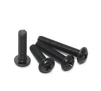 KSeSii Tornillos de cabeza redonda con arandela y arandela de acero al carbono negro, M1.4, M2, M2.5, M3, M3.5, M4, 10-80 unidades(6mm,M3X20pcs)