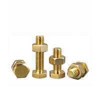 KSeSii Tornillos y Tuercas de latón hexagonales externos M4 M5 M6 M8 Juego de Tornillos y Tuercas Tornillos de Cobre de extensión Completa de Gran tamaño Sujetadores de Hardware(M5x16(10set))