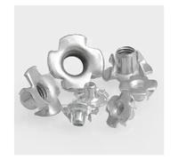 KSeSii Tuerca de inserción cautiva de acero al carbono galvanizado de 5 a 50 piezas, M2, M3, M4, M5, M6, M8, M10, M12, 1/4 a 20 piezas, con cuatro garras for golpear en madera.(M6 10PCS)