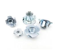 KSeSii Tuercas de altavoz de cuatro garras de acero engrosado, M4, M5, M6, M8 y M10, con inserción de punta ciega, for muebles de madera, 10 unidades(M6x10)