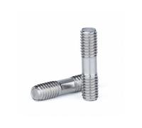 KSeSii Varilla de rosca de doble extremo 304 Pernos de perno de acero inoxidable Barra de dientes Barra roscada de doble cabeza M3 M4 M5 M6 M8(45mm,M6 (2pcs))