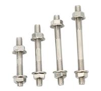KSeSii Varilla roscada de doble extremo de acero inoxidable 304, M3 ~ M16, pernos de doble extremo, barra de dientes, barra de rosca de doble cabeza, juego de tuercas de brida dentada, 1-10 piezas