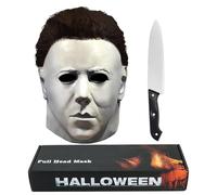 Kseyic Mascara Michael Myers,Halloween Horror Cosplay Costume Props Máscara de Látex de Cabeza Completa (A)