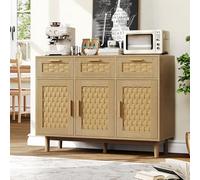 KSFASHZ - Aparador para comedor de madera, aparador bajo salón con 3 cajones, mueble de sala de estar, almacenamiento de aparador, muebles bajos, cocina, aparador, cocina, bajos, muebles de cocina