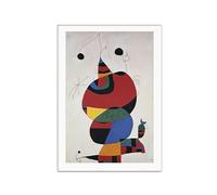 KSHAO ATHQW Exposición De Juan Miró Carteles Y Pintura En Lienzo《Mujer Pájaro Estrellas》 Grabados Simples Modernos Juan Miró Arte Mural Decoración Sala De Estar Cuadro 40x50cmx1 Sin Marco