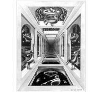 KSHAO ATHQW Famosos pósteres de M.C. Escher Life And Work Wall Art M.C. Escher impresiones nórdicas en lienzo para decoración de sala de estar, cuadros 40 x 50 cm x 1, sin marco