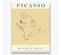 KSHAO ATHQW Pósters de Picasso《Le Chat Musée D'orsay 》Cuadro en Lienzo Picasso Arte de Pared Neoclasicismo nórdico Impresiones para decoración de Sala de Estar Cuadro 30x50cm Sin Marco