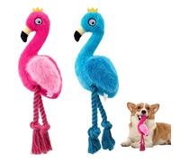 Ksheria 2 juguetes de peluche para perros con patas de cuerda, rosa, juguete interactivo para masticar para perros pequeños y medianos, solo mascotas de juego de tirar de guerra (flamenco)