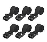 Kshineni 1M Correa de Amarre, 6 Piezas Cinchas Amarre con Correas Tensoras Presión para Portaequipajes de Coche, Portabicicletas, Surf, Bicicleta (Negro)