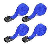 Kshineni 2.5M Correa de Amarre, 4 Piezas Cinchas Amarre con Correas Presión para Portaequipajes de Coche, Portabicicletas, Surf, Bicicleta (Azul)