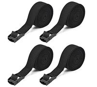 Kshineni 2.5M Correa de Amarre, 4 Piezas Cinchas Amarre con Correas Tensoras Presión para Portaequipajes de Coche, Portabicicletas, Surf, Bicicleta (Negro)