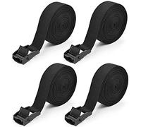 Kshineni 4M Correa de Amarre, 4 Piezas Cinchas Amarre con Correas Tensoras Presión para Portaequipajes de Coche, Portabicicletas, Surf, Bicicleta (Negro)