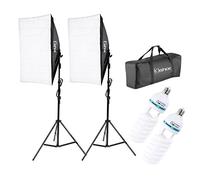 kshioe 50 x 70 cm/19.69 "x27.56 fotografía Caja de luz Kit de iluminación 1350 W Sistema de iluminación Continua Equipo de Fotos Soft Studio Light con luz Soporte y Bolsa de Transporte incluida
