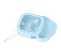 KSHSAA Contenedor de corbata para el pelo, pequeño contenedor de almacenamiento para corbatas para el pelo, caja de almacenamiento portátil de viaje, accesorios de viaje para mujeres y niñas, Blue, 1