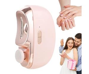 KSHSAA Cortauñas eléctrico 2 en 1, Recortador y limador de uñas recargable con receptor, Tijeras de uñas recargables automáticas con luz LED y pulidor para ancia, adultos, niños y comunidades de
