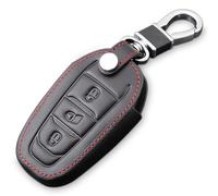 KSHSAA Funda de cuero para llave de coche apta para Peugeot 3008 208 308 508 408 2008 apta para Citroen C5 C6 C4 CACTUS C3XR llavero de carcasa de Control remoto automático de 3 botones