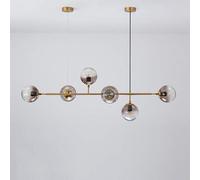 KSHSAA Lámpara colgante de 6 luces, lámpara de techo moderna, bola de cristal nórdica, lámpara colgante, decoración interior, luz de suspensión para sala de estar, comedor, restaurante