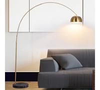 KSHSAA Lámpara de pie de Arco de Metal Luces de Piso Interiores Doradas sobre el sofá Dormitorio Alto arqueado Oficina Sala de Estar Lectura Iluminación Vertical Luz de pie (Altura Ajustable)