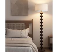 KSHSAA Lámpara de pie de Mediados de Siglo de 61 "Lámpara de pie Interior con Pantalla de Lino de Tambor Iluminación Vertical Luz de pie Alta con Interruptor de pie para Sala de Estar Dormitorio