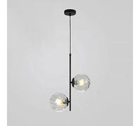 KSHSAA Luces Colgantes de Globo de Cristal E27 Araña de Techo de racimo Interior 2 Luces Lámpara Colgante Cocina Isla Comedor Sala de Estar Iluminación Colgante Altura Ajustable