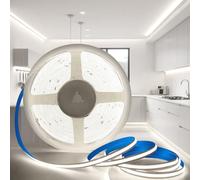 KSIBNW 12V Tira LED COB 5M, Tira Luz LED Blanco Frío 6000K Luces LED Habitacion Anchura 5mm Luz de Cuerda Cortable Flexible CRI>90 para Fondos de TV, Cocina, Fiesta, Sin Fuente de Alimentación