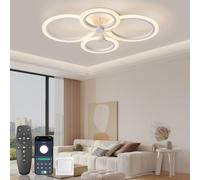 KSIBNW Lámpara de Techo LED Regulable Moderna, Plafon LED Techo 36W con Mando a Distancia & Control APP Lampara Techo 4 Anillos Blanco Plafones para Sala De Estar Comedor Pasillo, 2700K-6500K