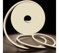 KSIBNW Luces LED 30 Metros, Tiras Led 220v de Neón con Interruptor Luces Led Habitación Flexible Exterior Impermeable IP67 Escalera de Techo Tira de LED 120 LEDs/M Cocina Lights Blanco Natural 4000K