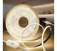 KSIBNW Tira de LED COB USB 5V 1M, Blanco Natural 4000K Regulable Tira de Luz Autoadhesivo Luces LED Habitacion 320LED/M Anchura 8mm Flexible Cortable para Fondos de TV Cocina Fiesta DIY Decoración