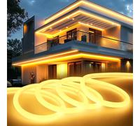 KSIBNW Tira LED Exterior de Neón 2M, 220V Luces LED Habitación LED Strip Lights Brillo de 320° Impermeable IP65 Tira de Luz con Interruptor Decoración para Exterior Fiestas Decoración, Blanca Cálida