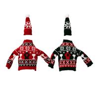 KSIEE 2 fundas para botellas de vino de suéter de Navidad, divertidos suéteres de vino para botellas de vino, decoración de fiesta de Navidad para fiesta de Navidad para fiesta de Navidad