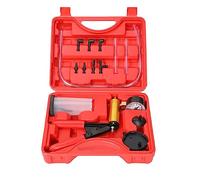 KSIEE Kit de purga de freno, kit de reconstrucción de bomba de vacío de mano, juego de probador de purga de freno de mano, herramienta de líquido de bomba de vacío con adaptador de medidor para coches