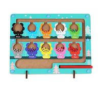 KSIEE Montessori - Laberinto magnético de colores y números, tablero de juego educativo con imán de madera para niños pequeños, actividades para contar juegos a juego, aprendizaje de habilidades
