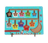 KSIEE Montessori - Laberinto magnético de colores y números, tablero de juego educativo con imán de madera para niños pequeños, actividades para contar juegos a juego, aprendizaje de habilidades