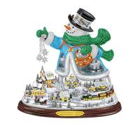 KSIEE Pintura de diamantes, pintura de diamantes de imitación de Navidad, muñeco de nieve, bricolaje 5D, adornos de pintura de diamantes de imitación de Navidad, muñeco de nieve para decoración del